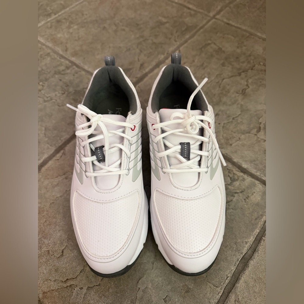 Footjoy Juniors golf shoes, 5Medium, white and red, 45027